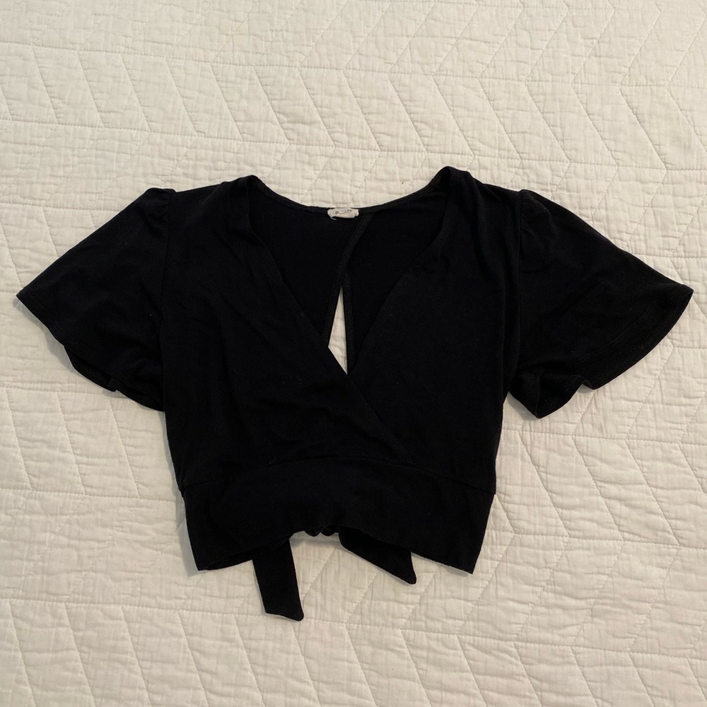 Garage Black Crop Top open back